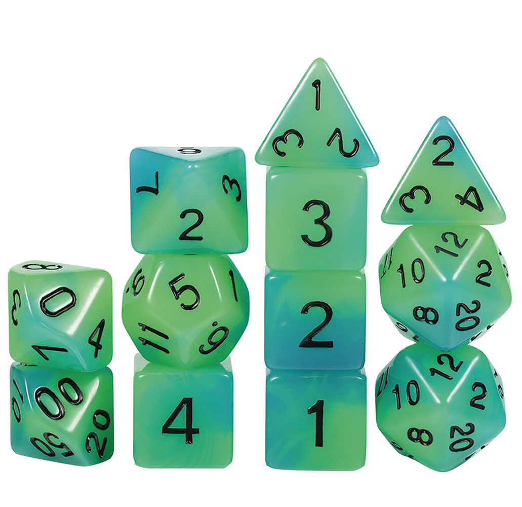 Acrylic Dice Alien 12 Pc Set
