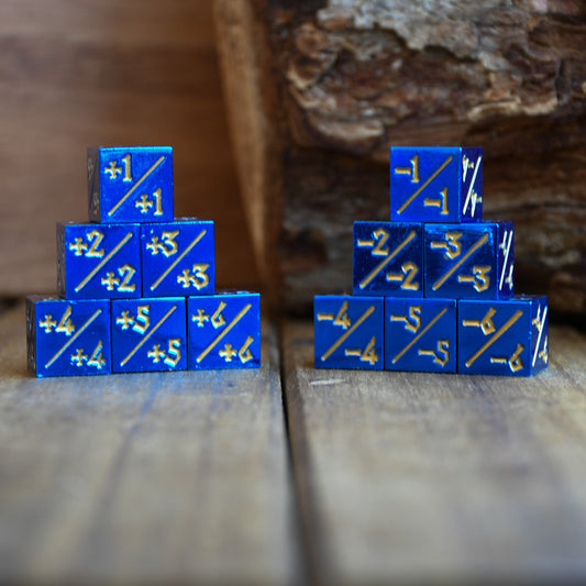'+1/+1 Counter Dice- Blue, 6ct.