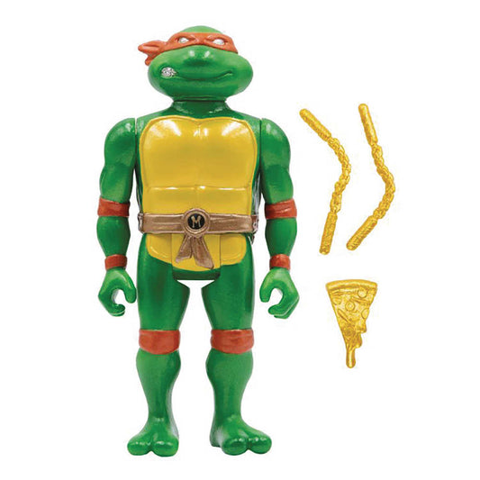 Reaction Teenage Mutant Ninja Turtles Michelangelo Metallic Ver W/Case Sdcc 2021 Action Figure