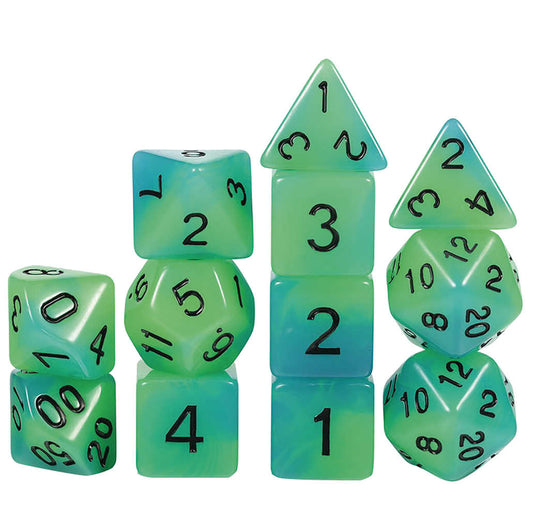 Acrylic Dice Alien 12 Pc Set