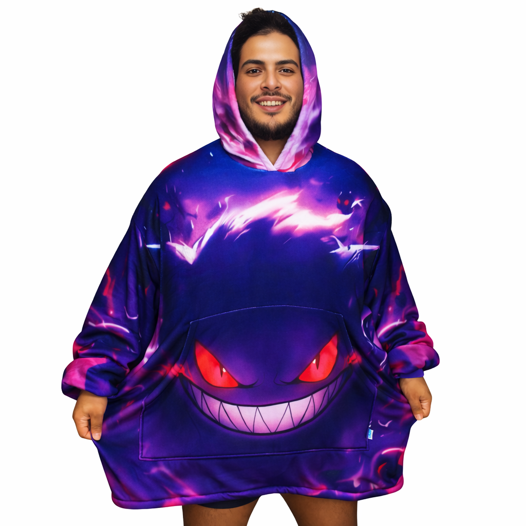 Gengar Wearable Blanket Hoodie for Kids & Adults | OLM Toys