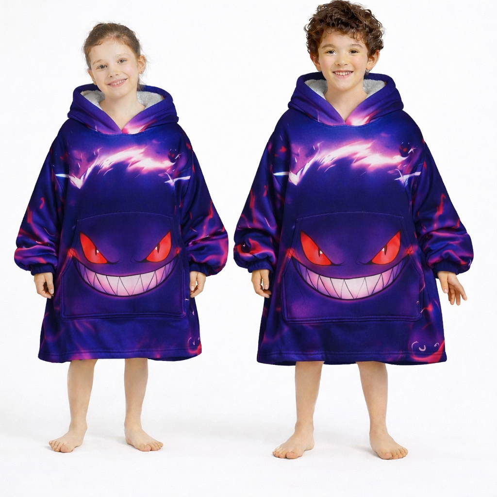 Gengar Wearable Blanket Hoodie for Kids & Adults | OLM Toys