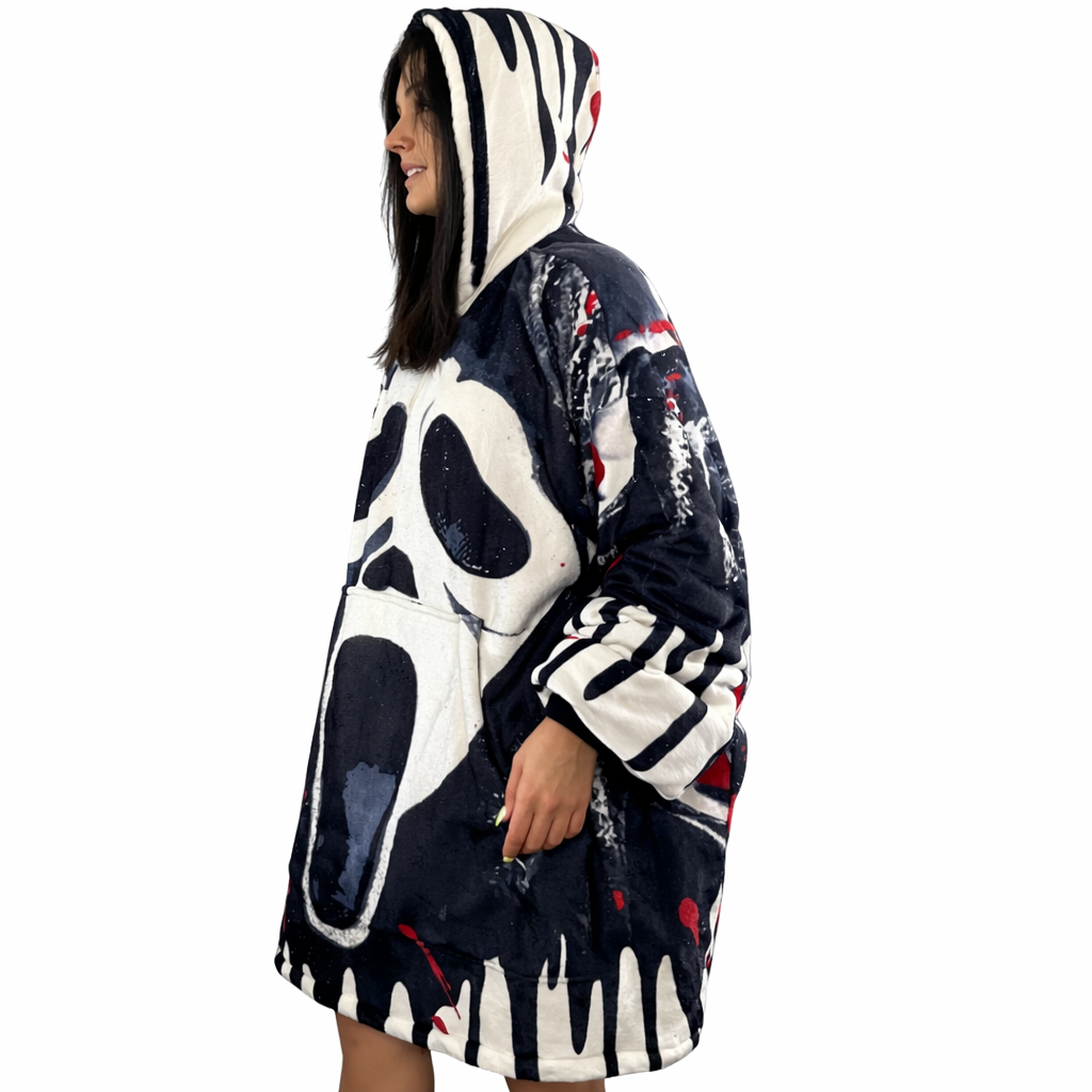 Ghost Face Horror Wearable Blanket Hoodie for Kids & Adults | OLM Toys