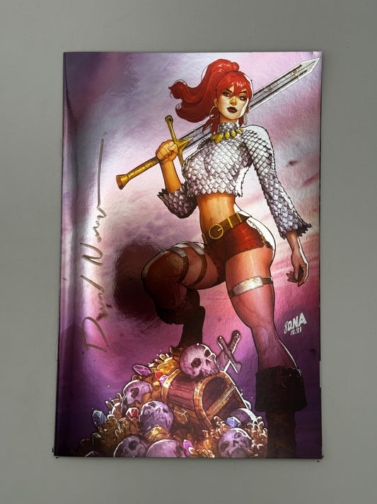 [SIGNED by David Nakayama] IMMORTAL RED SONJA #1 DAVID NAKAYAMA EXCLUSIVE FULL FOIL VIRGIN VAR (11/30/2022)
