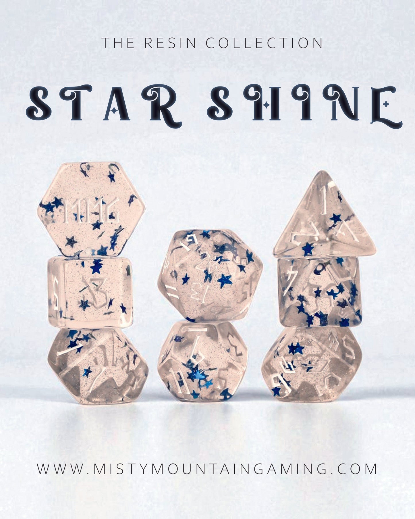 Star Shine Resin Dice Set